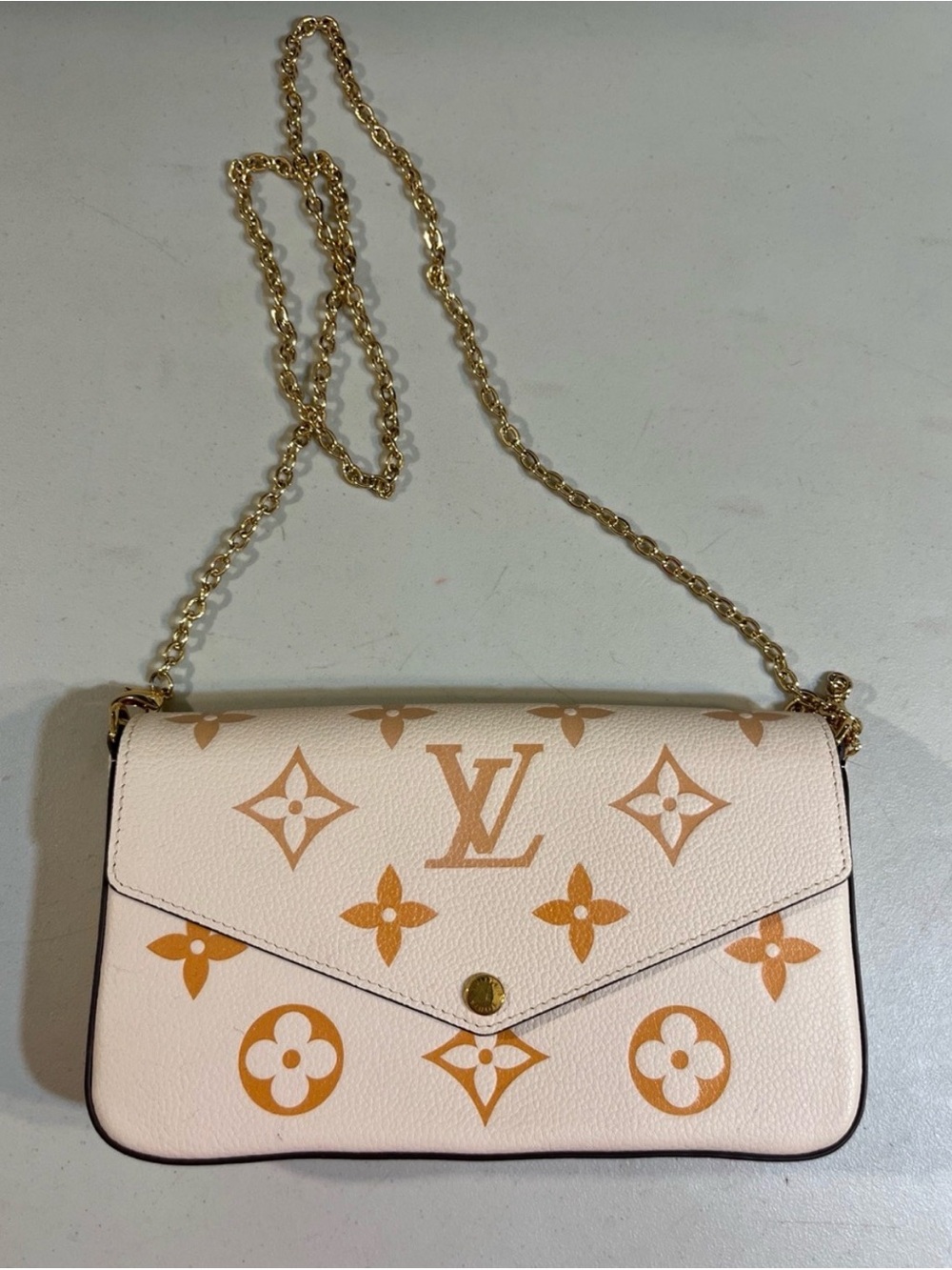 Monogram Cream & Tan Bag